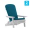 Flash Furniture White Folding Adirondack Chairs-Teal Cushions, 2PK 2-JJ-C14505-CSNTL-WH-GG - alternate 10